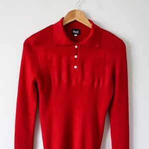 Dolce & Gabbana Red Sweater with Logo